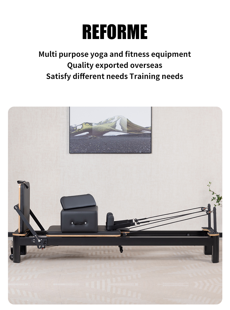 Aluminium Alloy Black Frame Pilates Reformer