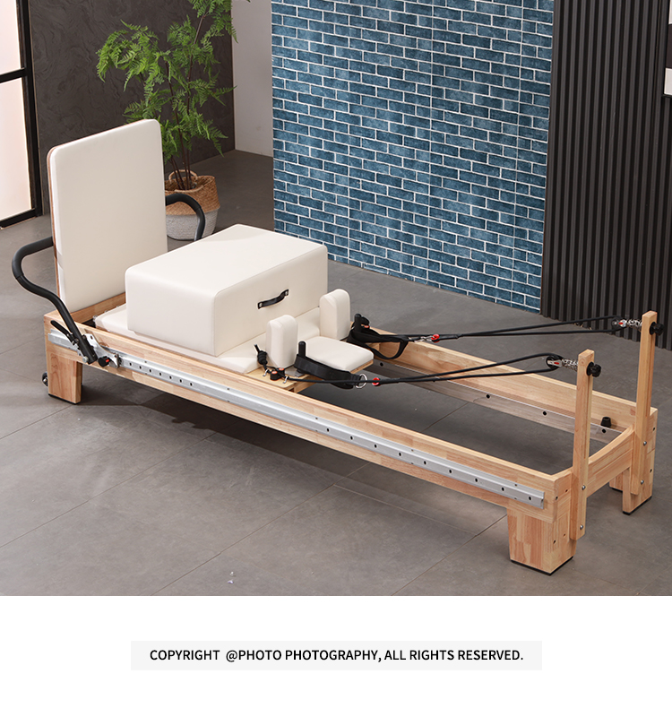Oak White Reformer Pilates Machine