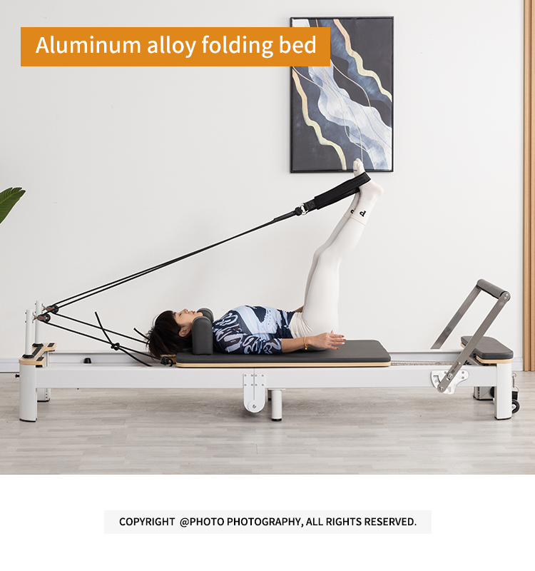 White Shorty Aluminum Pilates Reformer