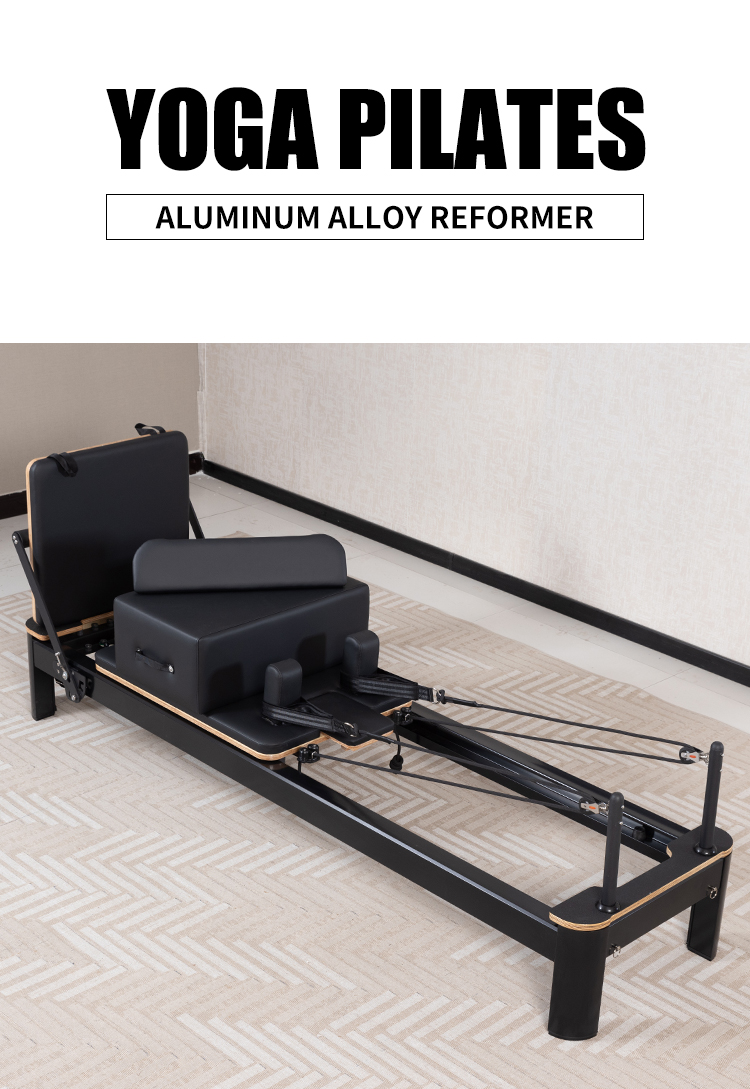 Aluminium Alloy Black Frame Pilates Reformer