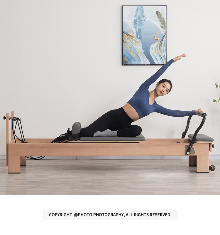 Maple wooden core pilates Reformer with inside footbar