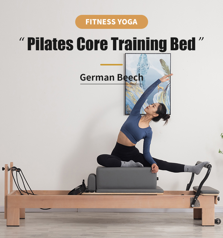 Maple wooden core pilates Reformer with inside footbar