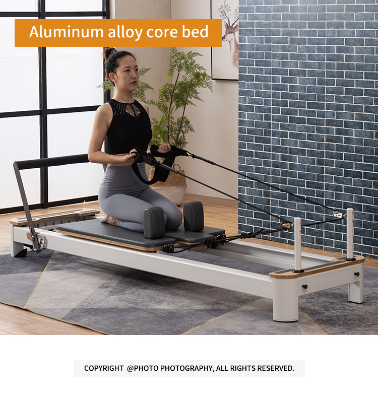 White Shorty Aluminum Pilates Reformer