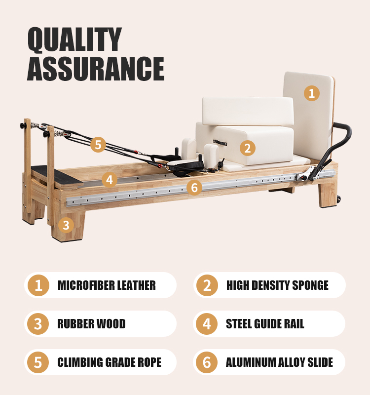 Oak White Reformer Pilates Machine