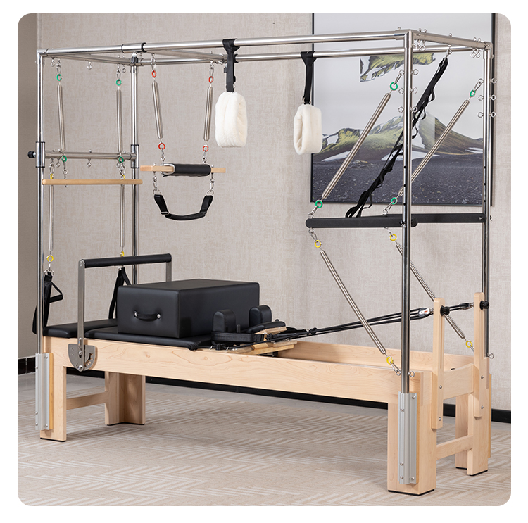 Oak Narrow Foot Pilates Reformer with Tower